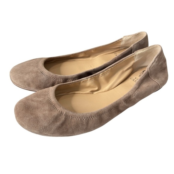 Vince Camuto Ellen Tan Suede Ballet Flats Womens Shoe Sz 9.5 Comfort Memory Foam - Picture 8 of 11